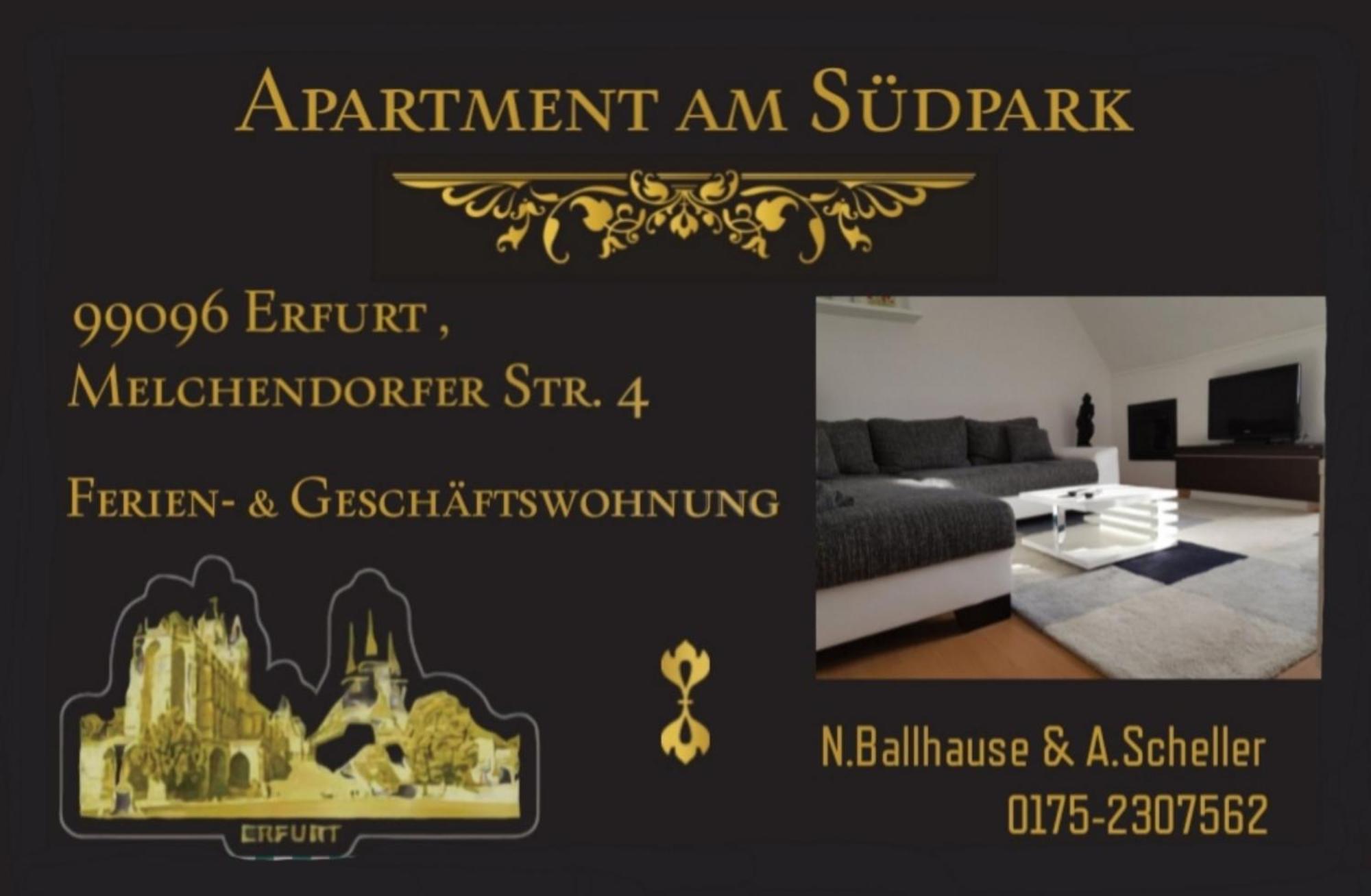 Apartment Am Suedpark Erfurt - Inkl Garten Mit Sitzlounge - Zentrumsnah Εξωτερικό φωτογραφία